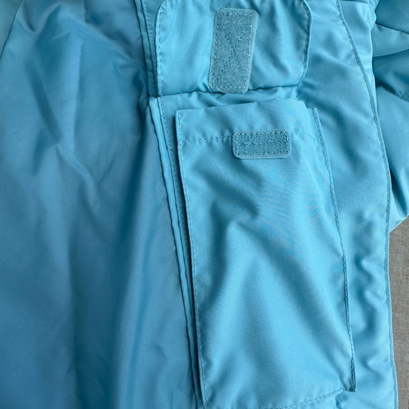 L.L. Bean Goose Down Long Duster Jacket Puffer Hoodie Turquoise size XL Women - Picture 6 of 16